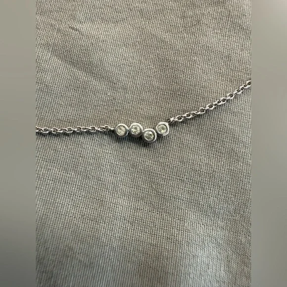 Mejuri Petite Sterling Silver and White Sapphire Necklace - Picture 2 of 4